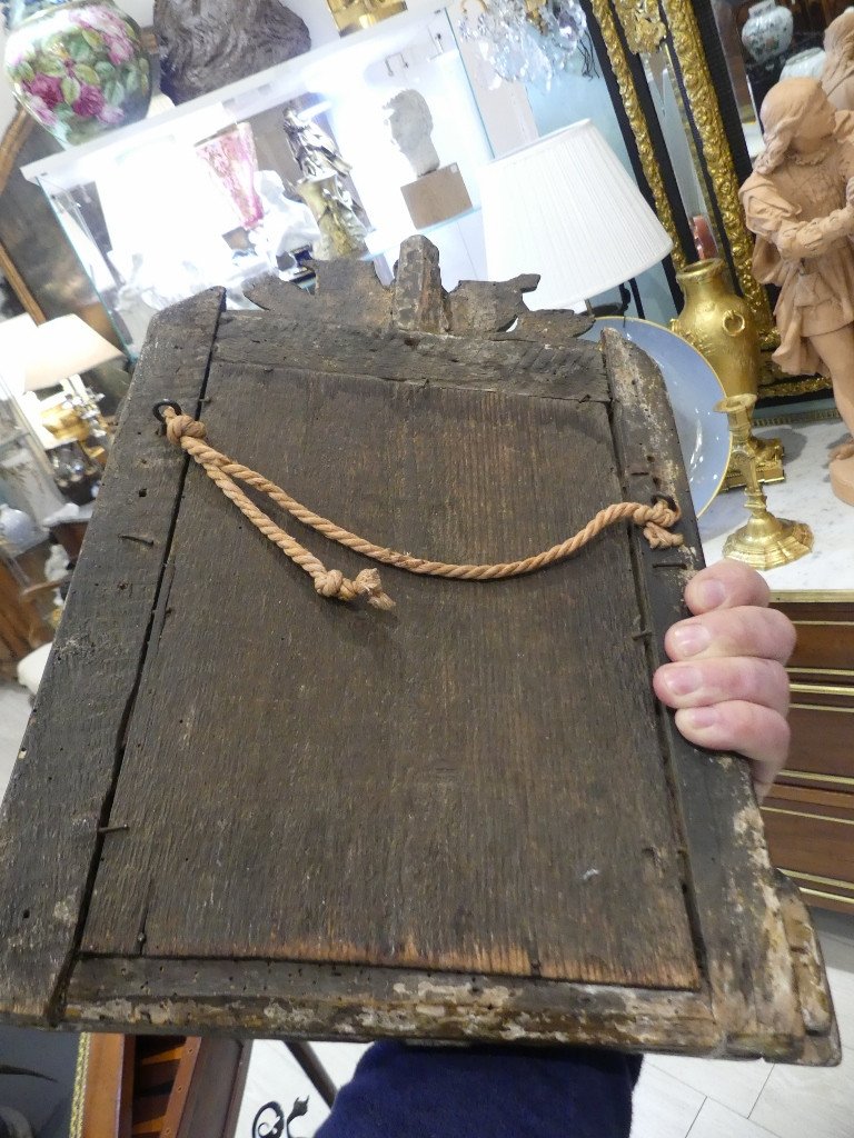 Very Small Louis XVI Mirror In Gilded Wood, 18th Century-photo-2