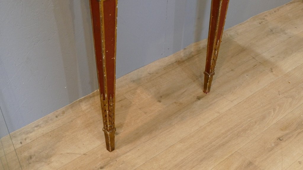 Console And Its Empire Style Between-two Mirror In Lacquered Wood, Italy, Early 20th Century -photo-1