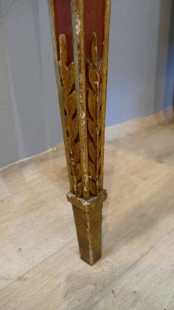 Console And Its Empire Style Between-two Mirror In Lacquered Wood, Italy, Early 20th Century -photo-7