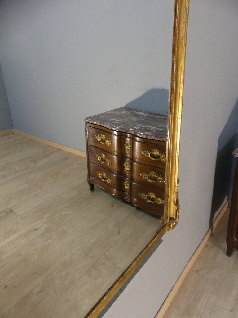 Miroir De Cheminée En Bois Et Stuc Doré De Style Louis XV, époque XIX ème-photo-6