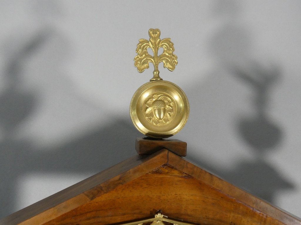 Empire Period Walnut And Gilt Bronze Table Psyche, Mirror, Dressing Table, Barber Shop, Early 19th Century-photo-2