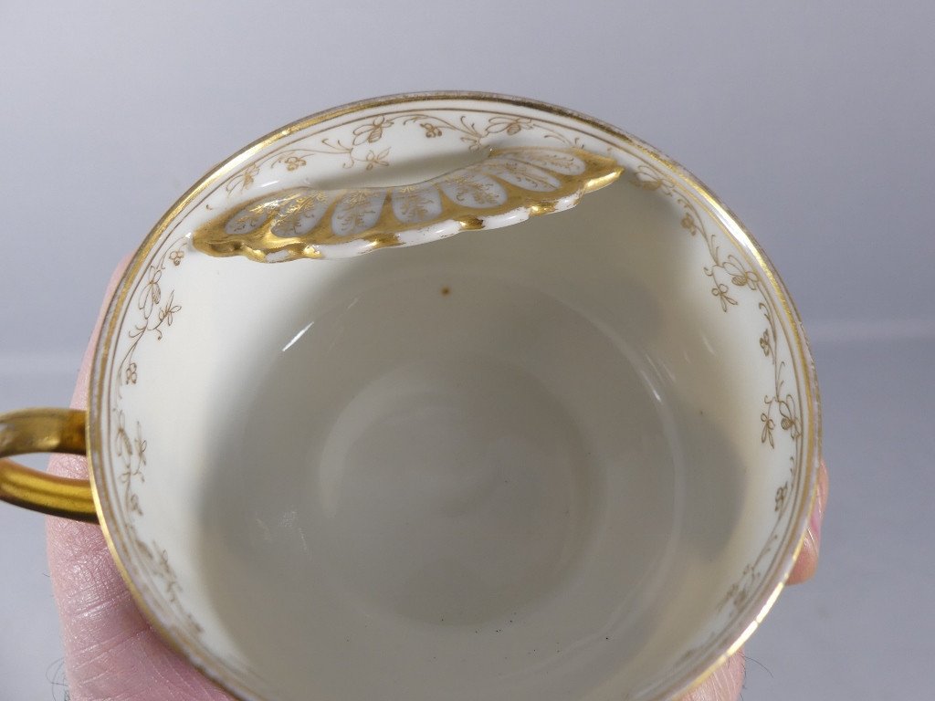 Jean Pouyat Limoges Porcelain Mustache Cup, 19th Century-photo-4