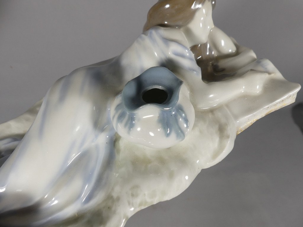 Antonio Faleri, The Reader, Limoges Porcelain Statuette, Art Nouveau Period-photo-2