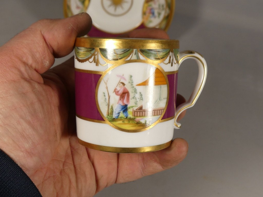 Raynaud Limoges Aux Chinois, Tasse Litron En Porcelaine d'Après Un Modèle XVIII ème De Sèvres-photo-2