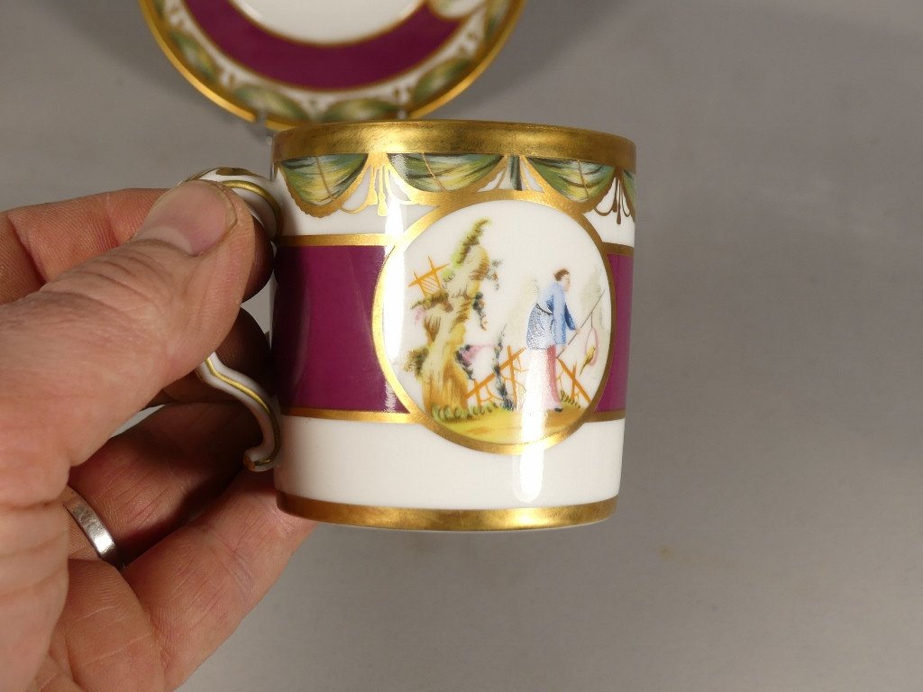 Raynaud Limoges Aux Chinois, Tasse Litron En Porcelaine d'Après Un Modèle XVIII ème De Sèvres-photo-3