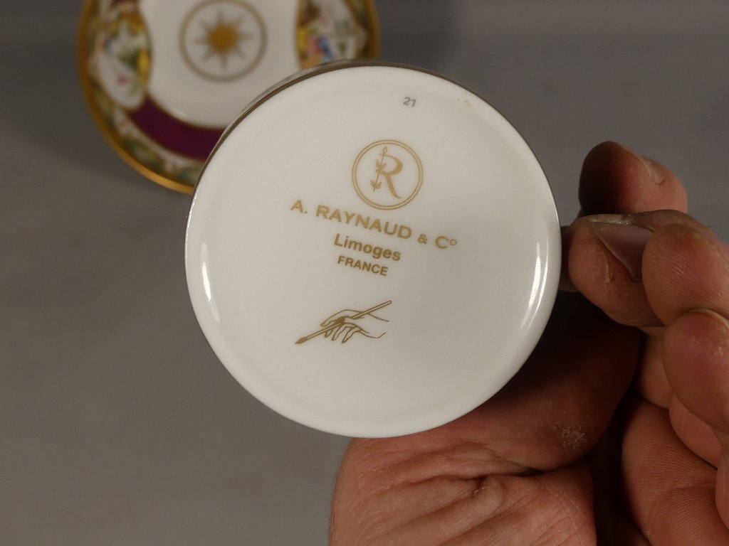 Raynaud Limoges Aux Chinois, Tasse Litron En Porcelaine d'Après Un Modèle XVIII ème De Sèvres-photo-4