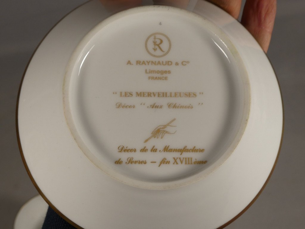 Raynaud Limoges Aux Chinois, Tasse Litron En Porcelaine d'Après Un Modèle XVIII ème De Sèvres-photo-2