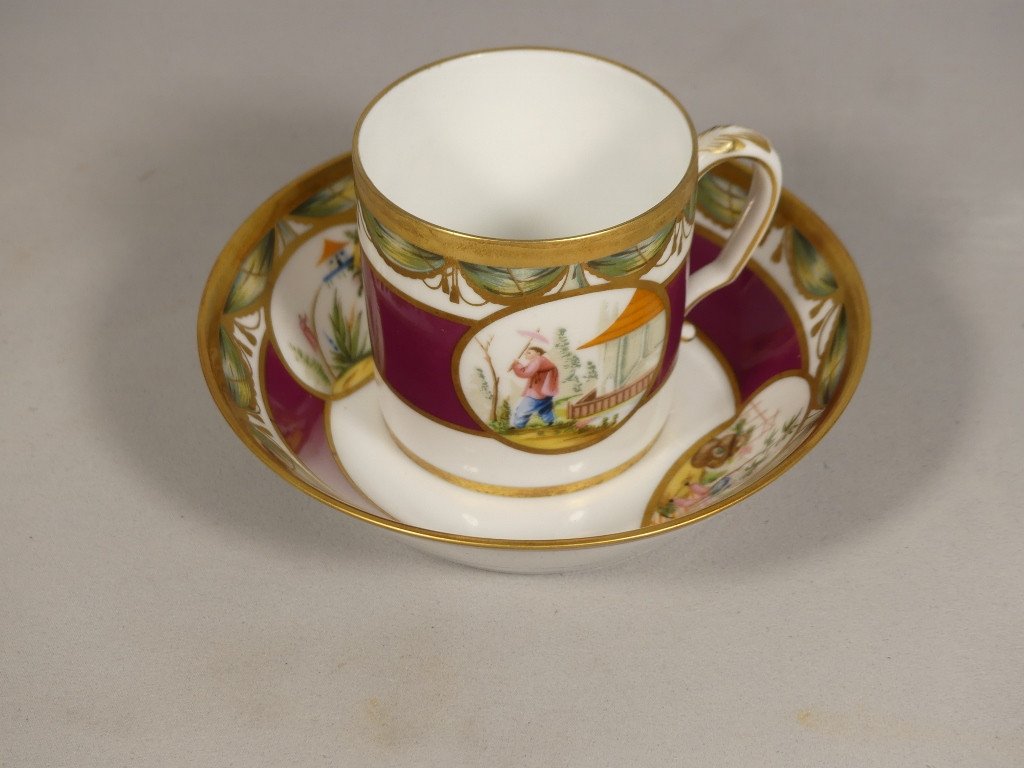 Raynaud Limoges Aux Chinois, Tasse Litron En Porcelaine d'Après Un Modèle XVIII ème De Sèvres-photo-3