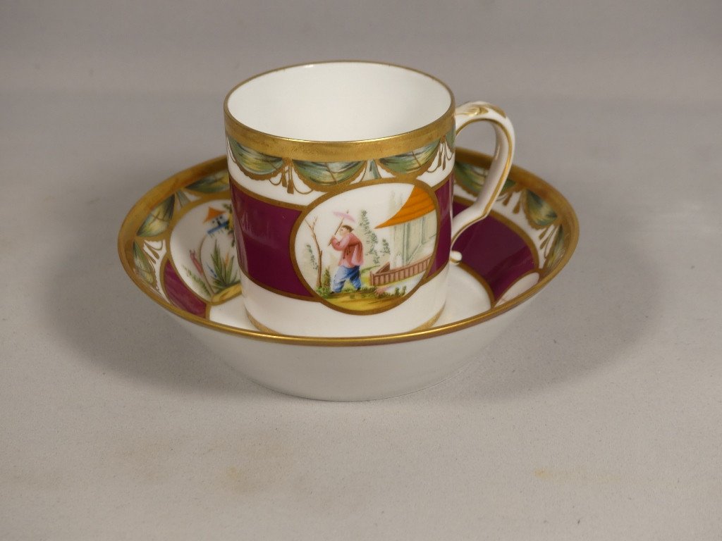 Raynaud Limoges Aux Chinois, Tasse Litron En Porcelaine d'Après Un Modèle XVIII ème De Sèvres-photo-4