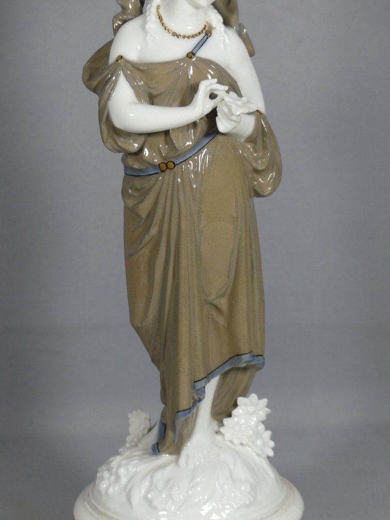 Gibus And Redon, Limoges 19th Century, Statuette Of A Draped Woman In The Style Of The Renaissance-photo-3