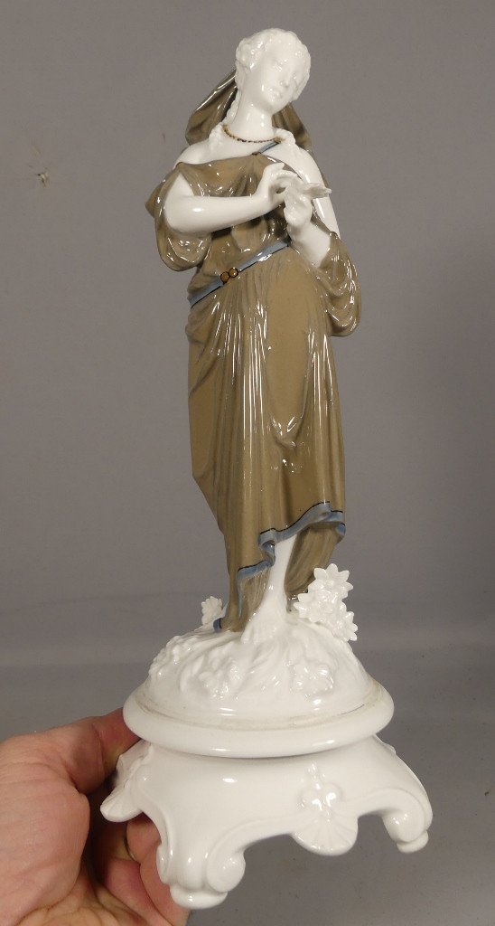 Gibus And Redon, Limoges 19th Century, Statuette Of A Draped Woman In The Style Of The Renaissance-photo-5