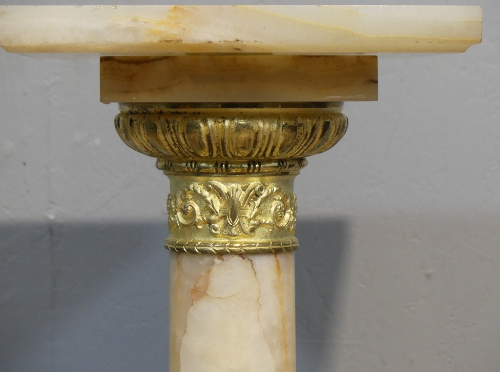 Presentation Column In Onyx And Gilded Bronze, Napoleon III, 19th Century-photo-4