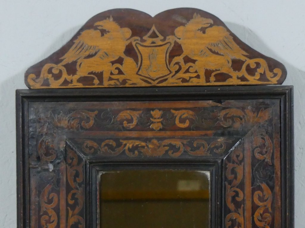 Marquetry Mirror In Languedoc Style In The Taste Of The 17th Century, 19th Century Period-photo-2