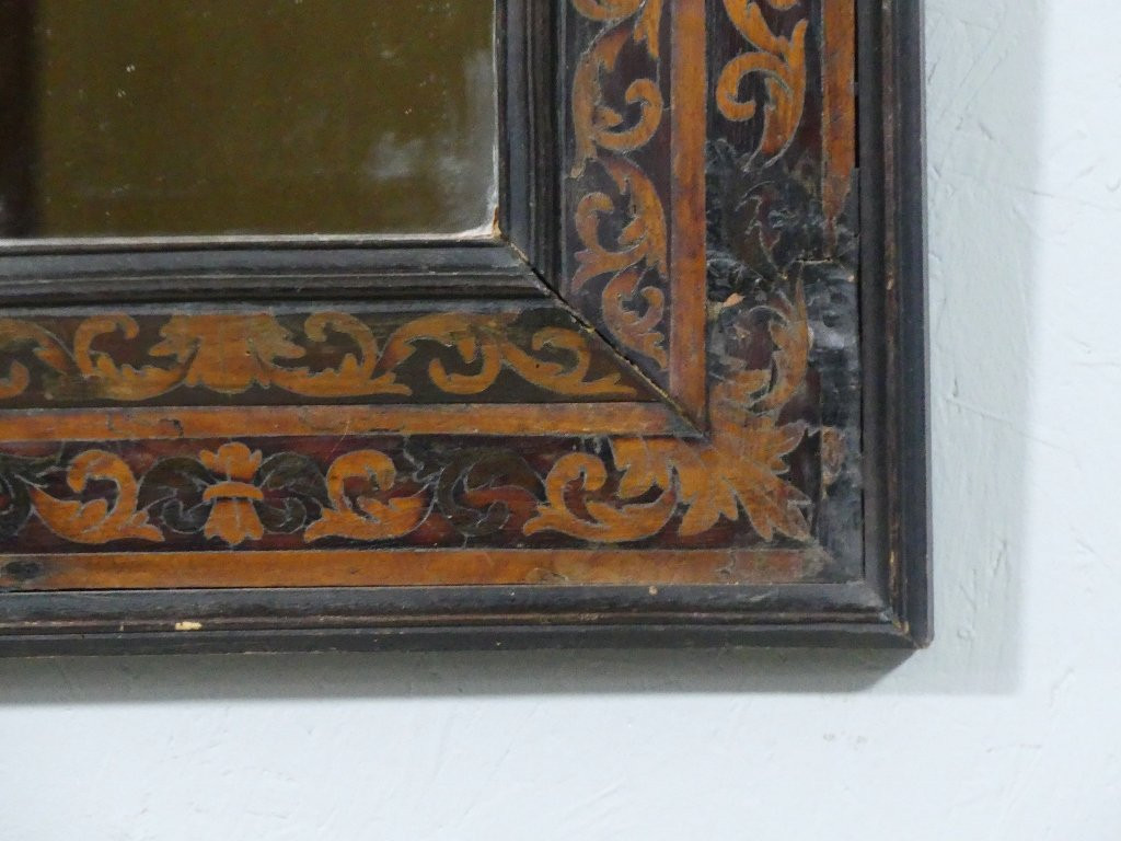 Marquetry Mirror In Languedoc Style In The Taste Of The 17th Century, 19th Century Period-photo-4