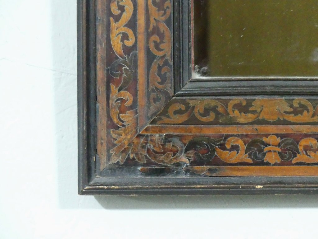 Marquetry Mirror In Languedoc Style In The Taste Of The 17th Century, 19th Century Period-photo-1