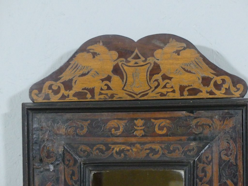 Marquetry Mirror In Languedoc Style In The Taste Of The 17th Century, 19th Century Period-photo-2