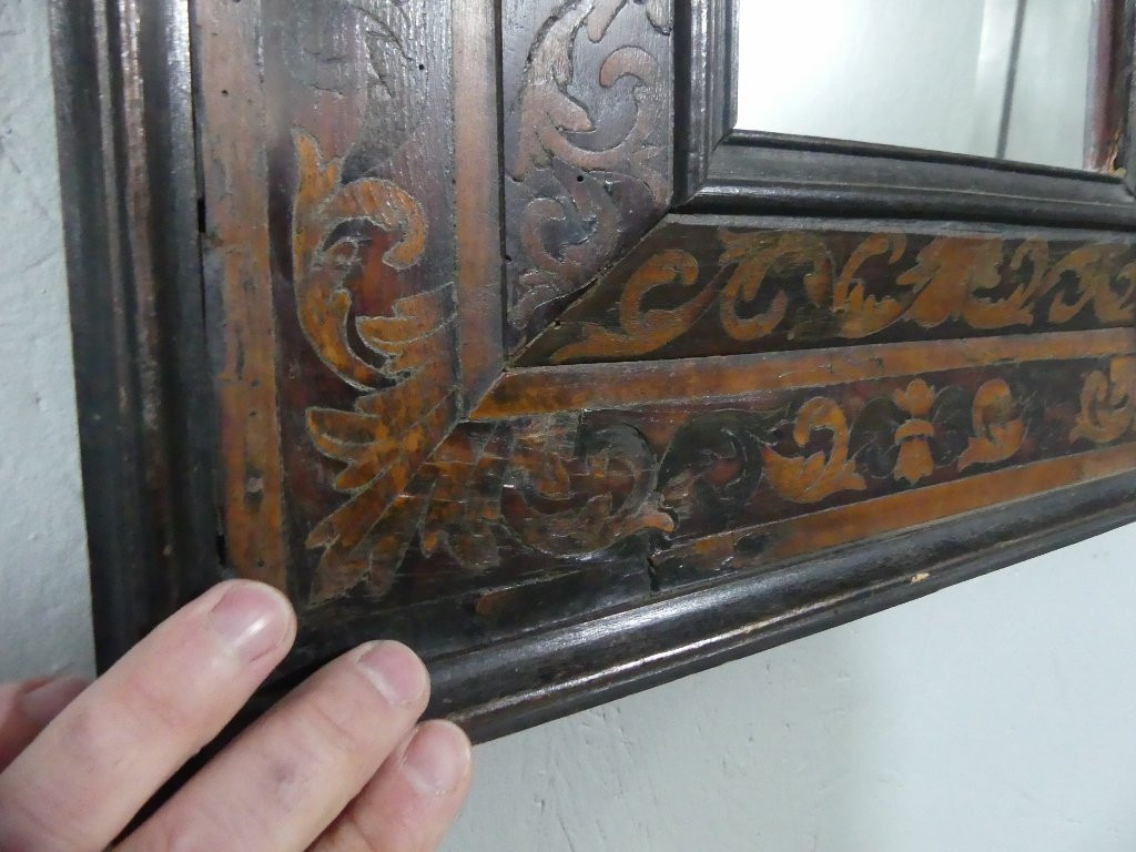 Marquetry Mirror In Languedoc Style In The Taste Of The 17th Century, 19th Century Period-photo-4