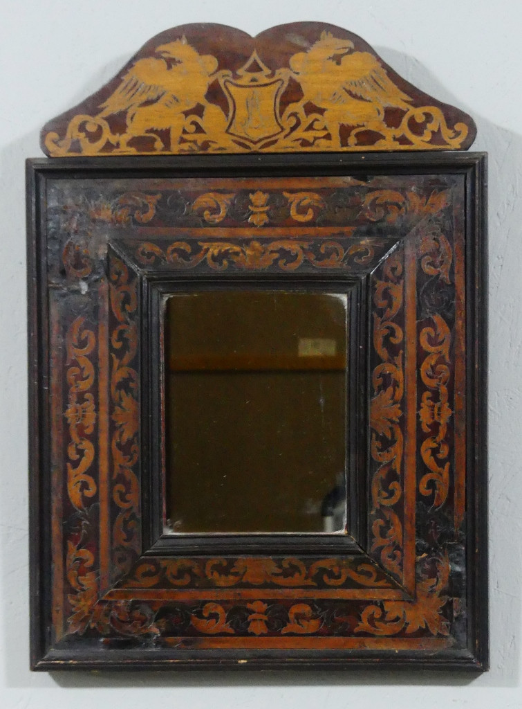 Marquetry Mirror In Languedoc Style In The Taste Of The 17th Century, 19th Century Period