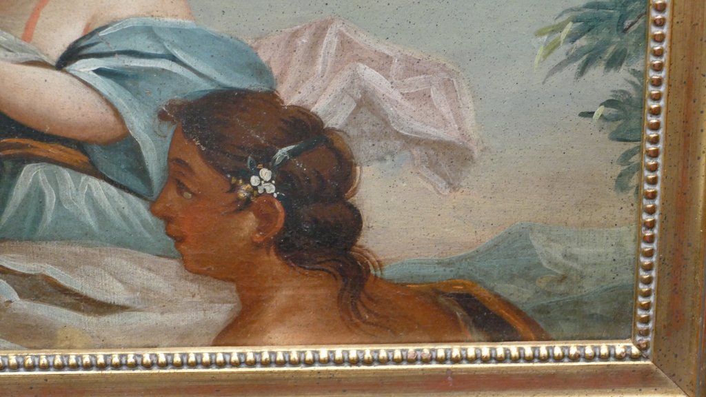 Huile Sur Toile XVIII ème, De Retour Des Foins, Epoque Louis XVI-photo-3