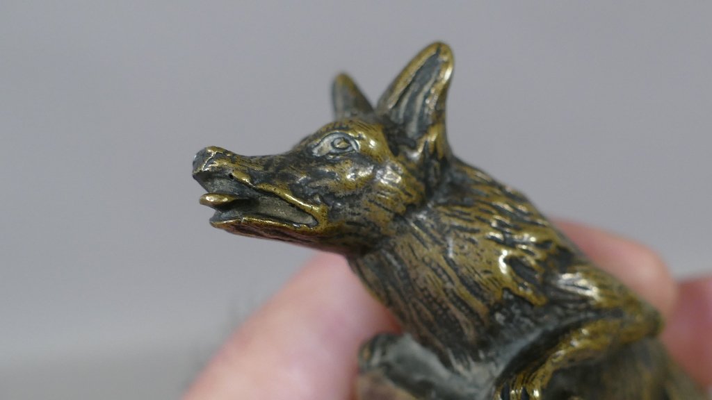 Wolf Dog, Animal Bronze, Automobile Mascot? Signed H Payen-photo-3