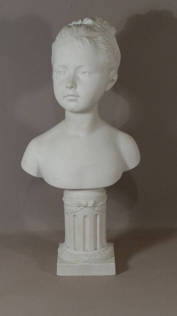 Buste De Louise Brongniart Par Houdon, Biscuit De Porcelaine, Manufacture De Villenauxe, XIX è