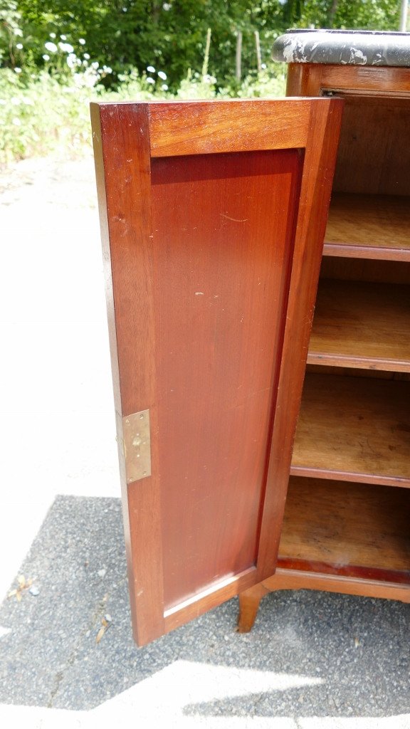 Buffet 3 Doors Height Support Mahogany And Marble, Transition Style, Early Twentieth Time-photo-4