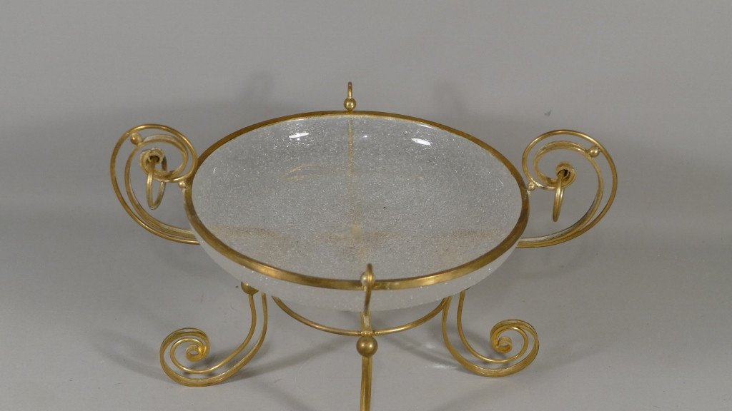 Granite Glass And Gilt Bronze Centerpiece Cup, Napoleon III Period-photo-2