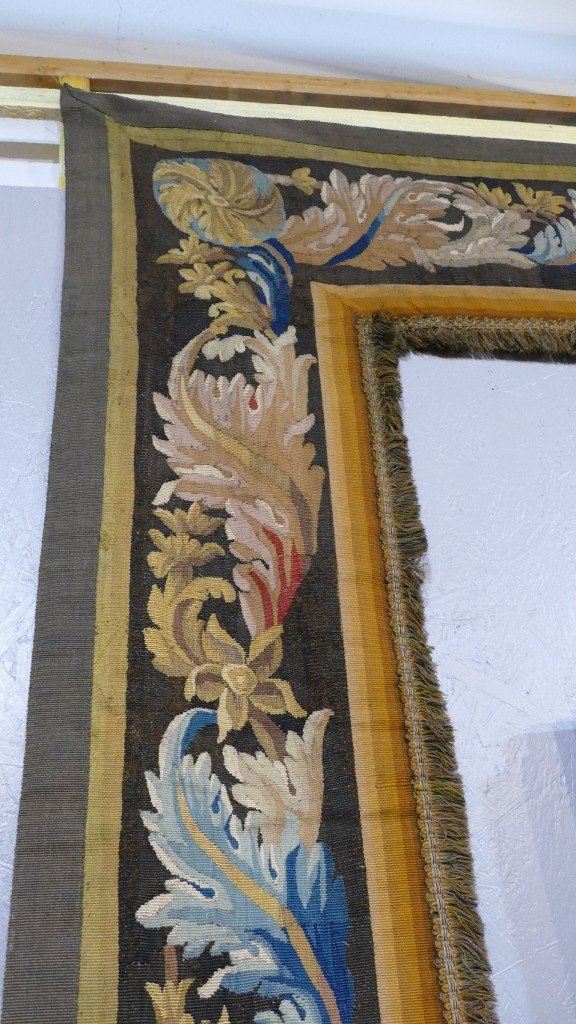 Door In Aubusson Tapestry With Acanthus Leaves, XIXth Century-photo-4