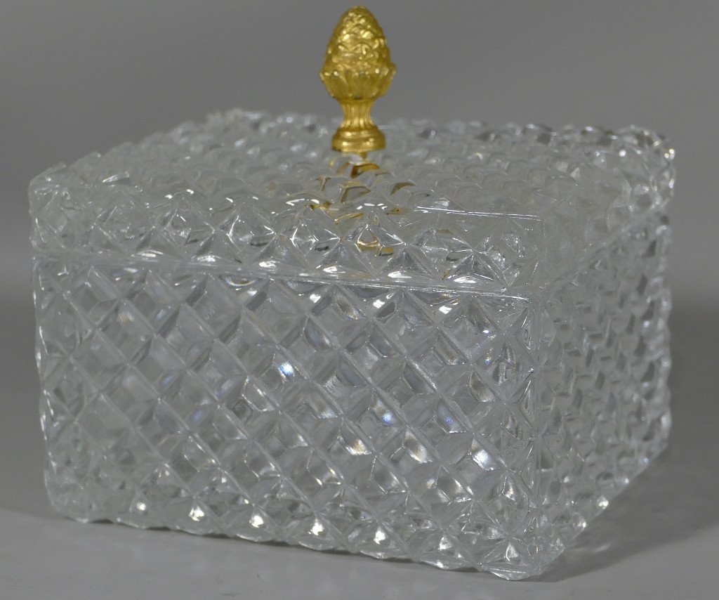 Proantic Jewelry Box, Diamond Cut Glass Box, Twentieth Time