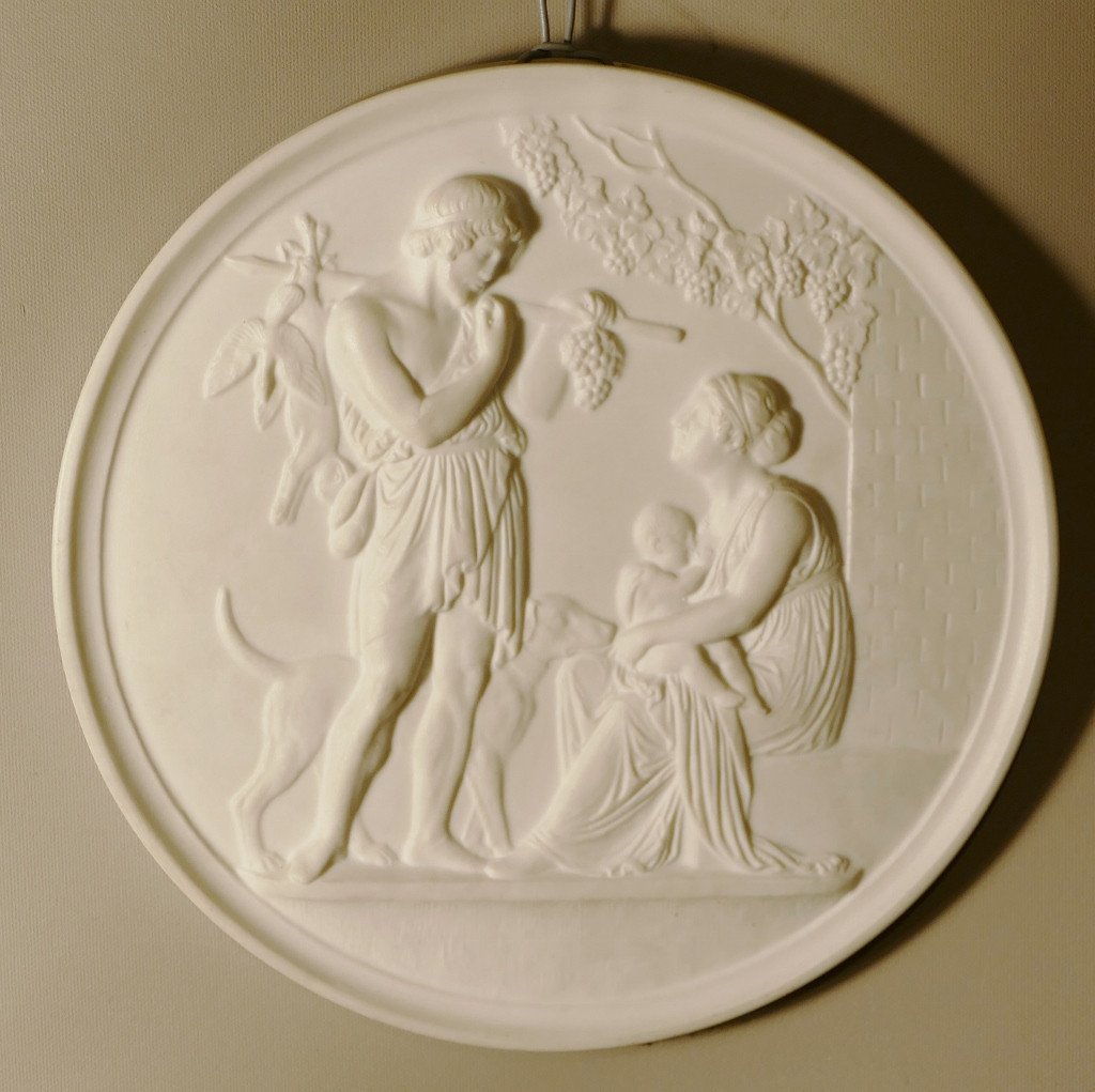 Antique Biscuit Medallion From After Thorvaldsen, Denmark B & G-photo-2