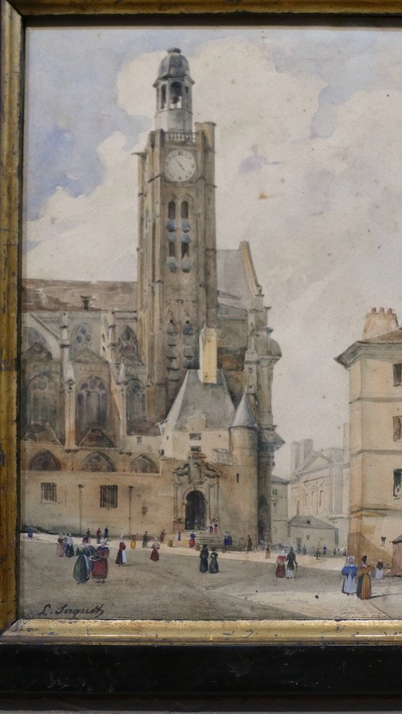 Léonard Saquet, Eglise Saint Étienne Du Mont à Paris, Vue Depuis La Rue Sainte Geneviève-photo-2