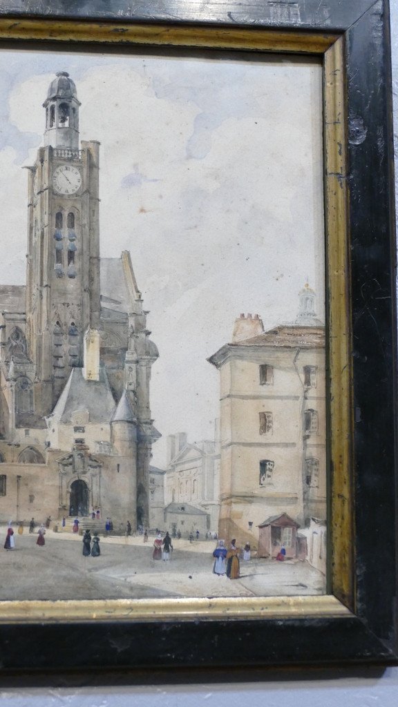 Léonard Saquet, Eglise Saint Étienne Du Mont à Paris, Vue Depuis La Rue Sainte Geneviève-photo-3