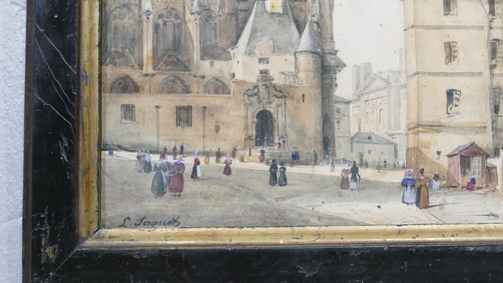 Léonard Saquet, Eglise Saint Étienne Du Mont à Paris, Vue Depuis La Rue Sainte Geneviève-photo-4