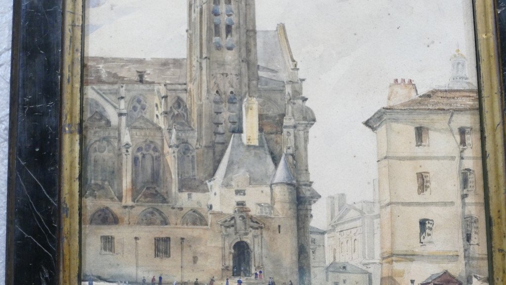 Léonard Saquet, Eglise Saint Étienne Du Mont à Paris, Vue Depuis La Rue Sainte Geneviève-photo-1