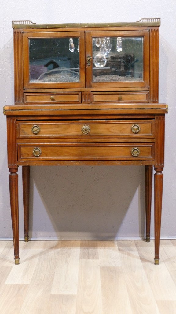 Bonheur Du Jour Louis XVI, Cherrywood Storage Desk, XIXth Century