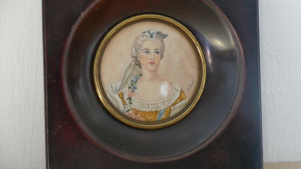 Madame Sophie, Fille De Louis XV, Portrait Miniature, époque XX ème-photo-2