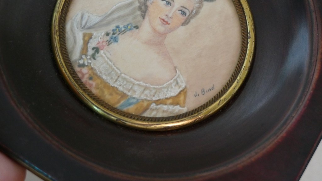 Madame Sophie, Fille De Louis XV, Portrait Miniature, époque XX ème-photo-3