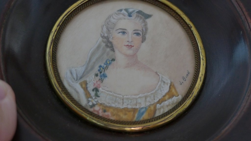 Madame Sophie, Fille De Louis XV, Portrait Miniature, époque XX ème-photo-4