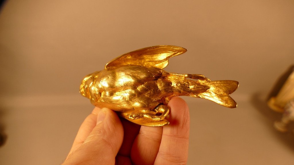 Paul Comoléra And Susse Frères, Gilt Bronze Paperweight, The Sparrow-photo-4