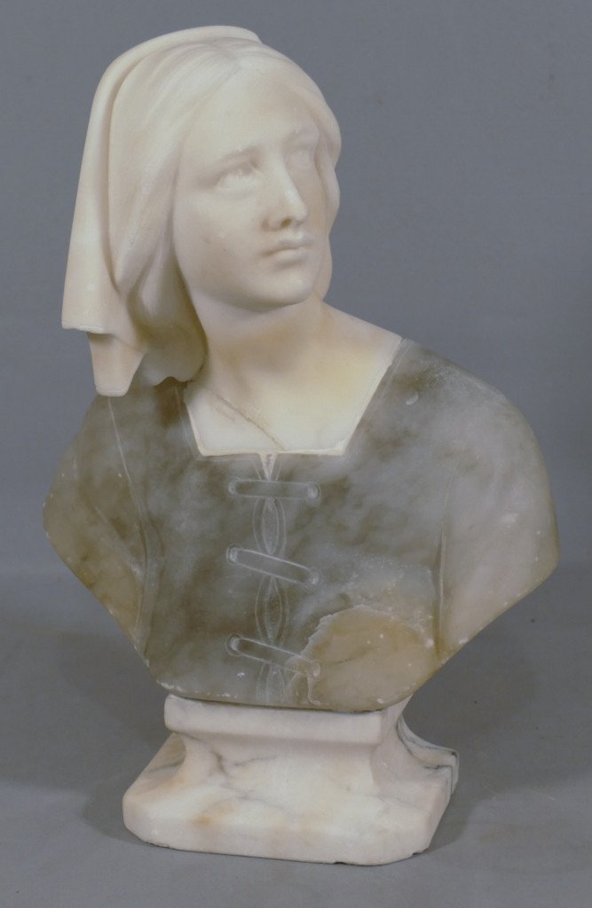 Alabaster Bust Of A Young Woman; Italy, Early 20th Century