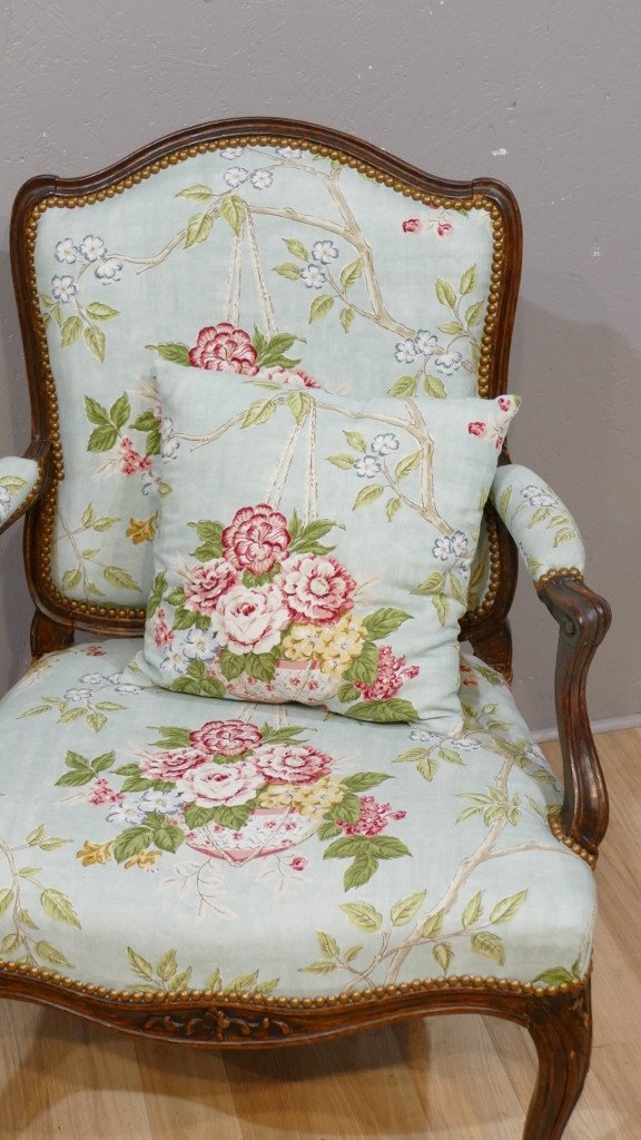 Louis Cresson (1706-1761), Fauteuil Louis XV à La Reine Estampillé, époque XVIII ème-photo-3