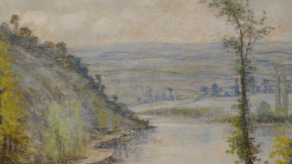 Vallée De La Creuse, école De Crozant, Pastel d'Eugène Senamaux-photo-2