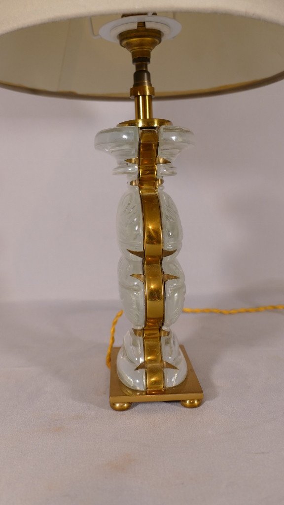 Maison Baguès, Lamp In Brass And Crystal Baluster Shape, Circa 1960-photo-4