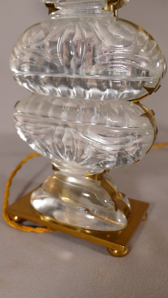 Maison Baguès, Lamp In Brass And Crystal Baluster Shape, Circa 1960-photo-3