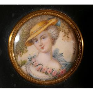 Madame De Pompadour, Portrait Miniature, Fin XIX ème