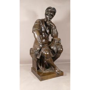 Laurent De Medici, Large Bronze Sculpture, Barbedienne And Collas, Napoleon III Period