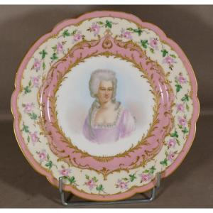 Mme De Montesson, Hand Painted Plate In The Taste Of Sèvres, Samson, 19th Century