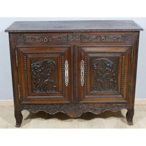 Norman Buffet Transition Louis XVI Oak Carved With Cornucopias 19th Century