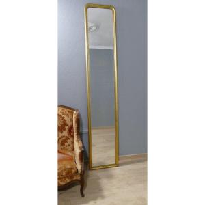 261*50.5 Cm, High And Narrow Louis Philippe Mirror In Golden Wood, 1899 Period