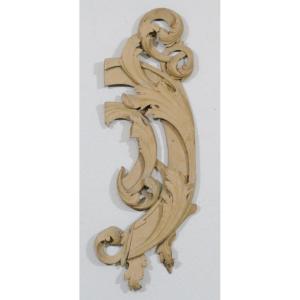 Acanthus Leaves, Woodwork Element, Carved Wood, Oak, 18th Century